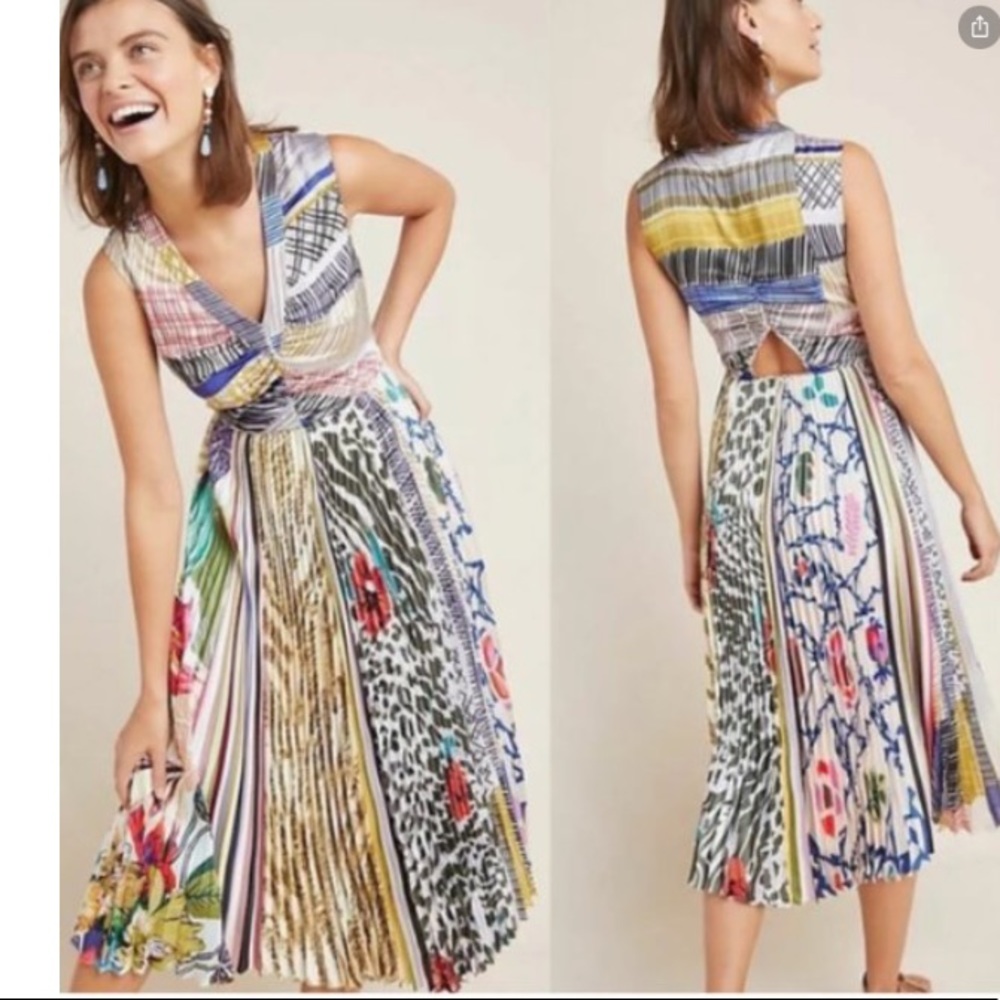 NWT geisha designs pleated midi dress anthro